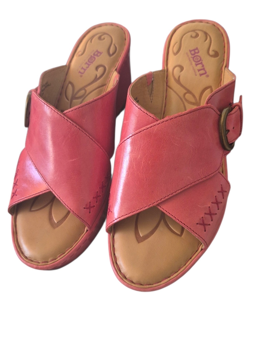 Born "Curstyn" Leather Platforn Sandal Sz 12M